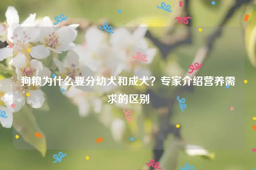 狗粮为什么要分幼犬和成犬？专家介绍营养需求的区别