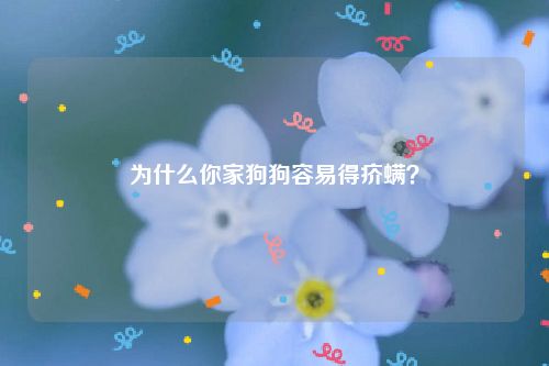 为什么你家狗狗容易得疥螨？